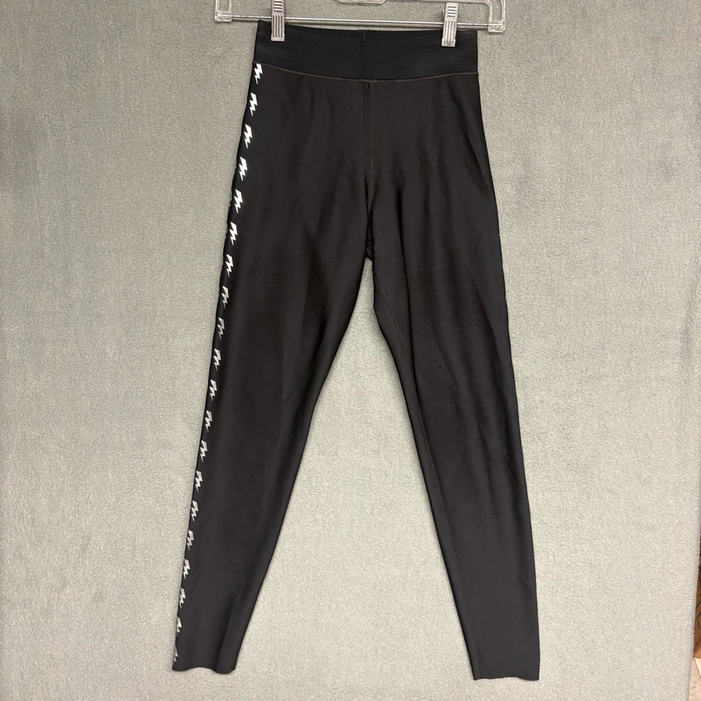 Women’s Ultracor silver black lightening bolt leggings Sz. S